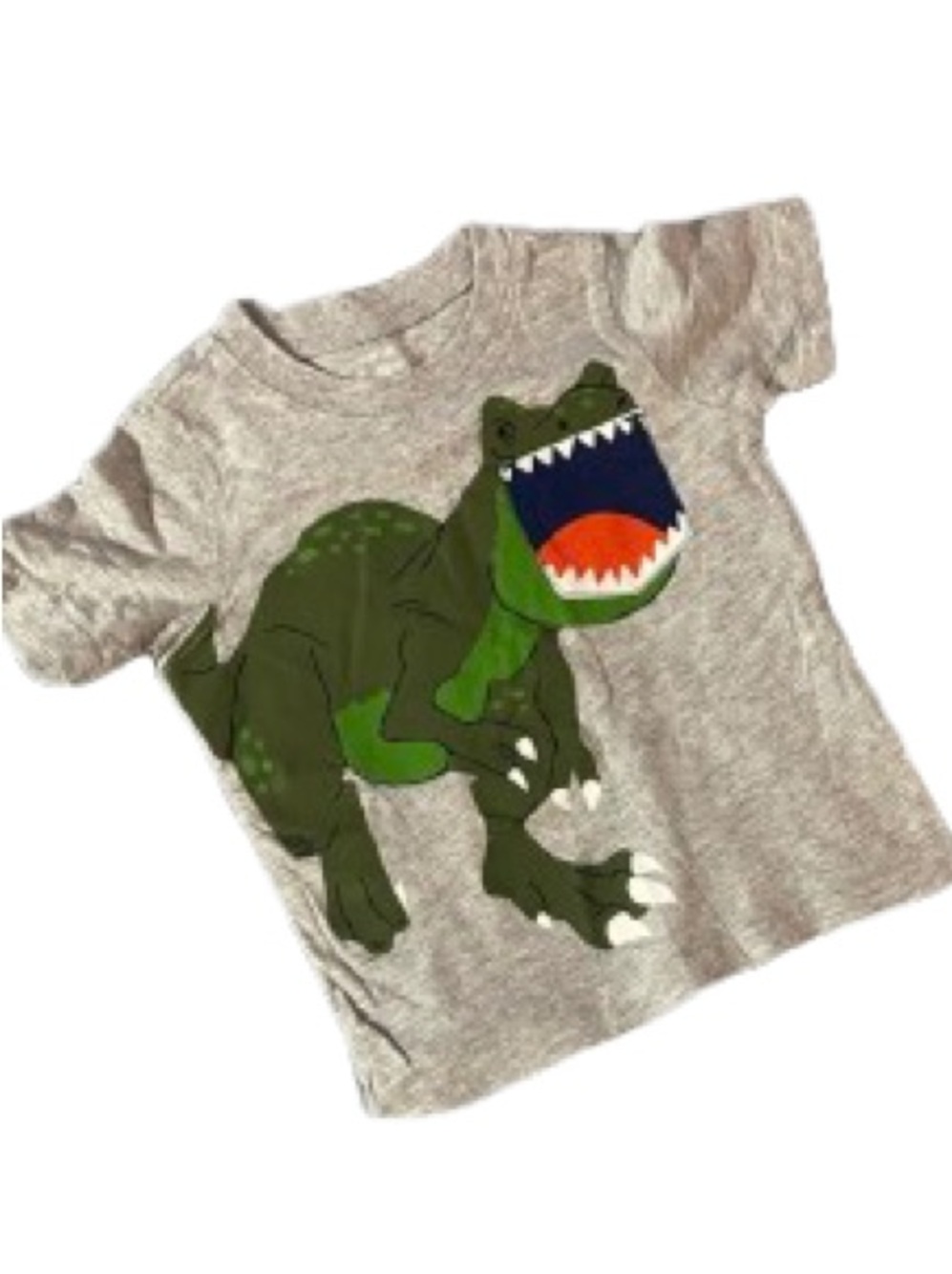 Carter's Gray Tee with Green Dinosaur Size 18 Month